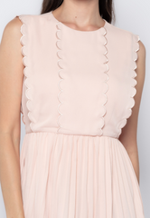 Sleeveless Scallop Detail Dress