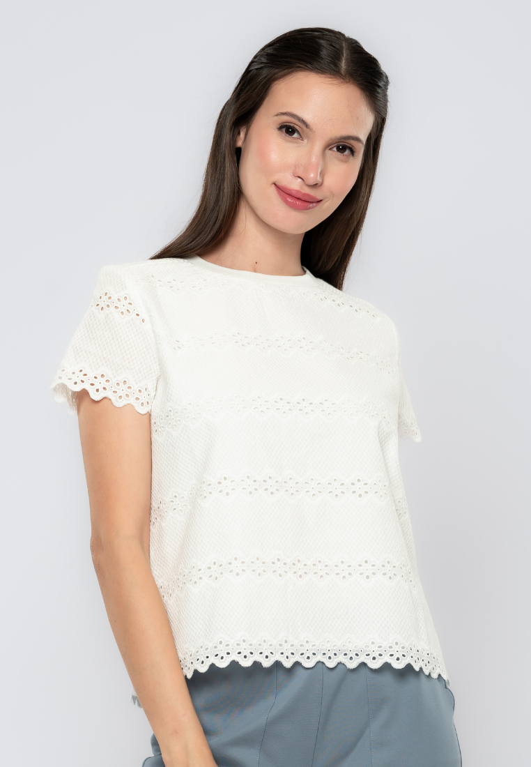 Willow Cotton Eyelet Boxy Top