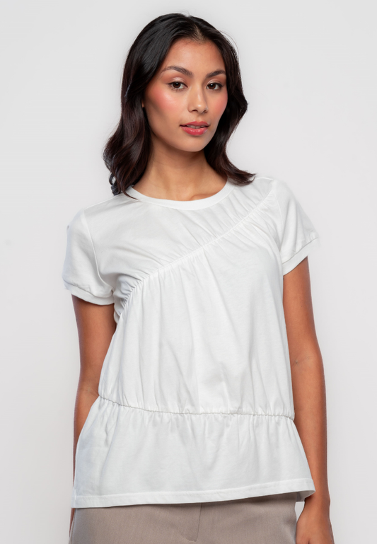 Shea Diagonal Shirred T-Shirt