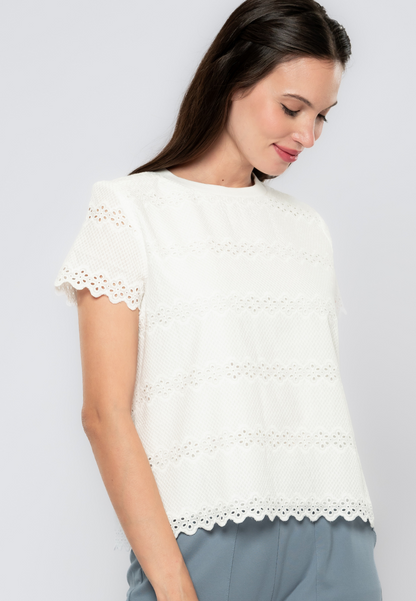 Willow Cotton Eyelet Boxy Top