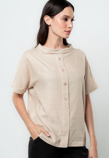 Mikasa Linen Cowl Neck Top