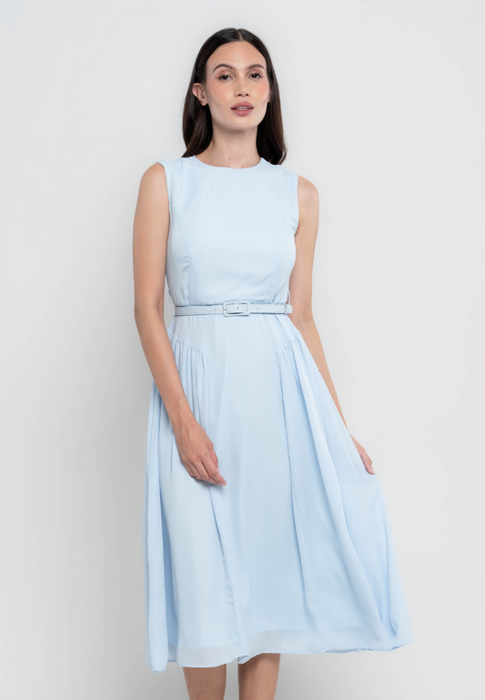 Charlotte Midi Dress with Belt