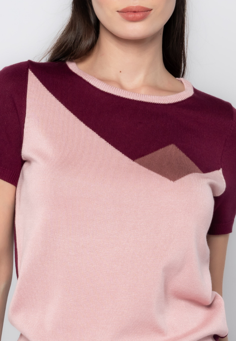 Geo Play Color Blocking Knit Top