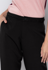Slim Formal Pants With Braided Waist Detail