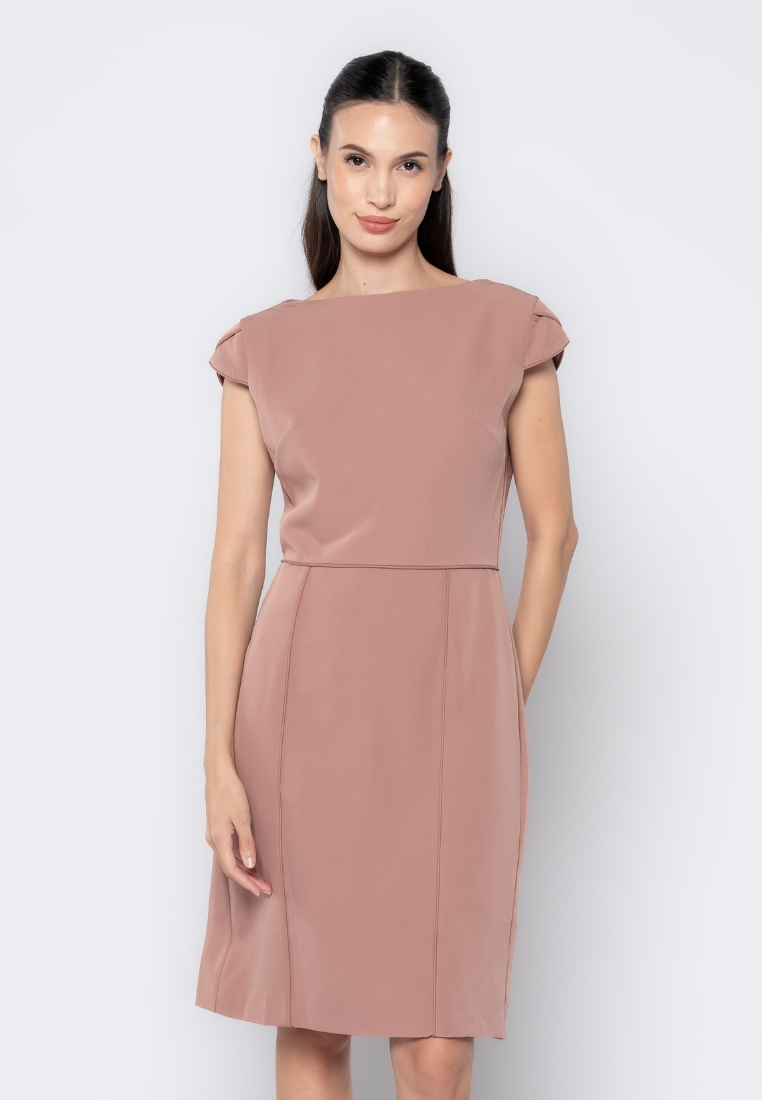 Petal Cap Sleeve Pencil Dress