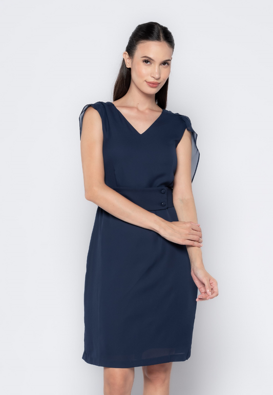 Semi-Sleeveless A-Line Dress