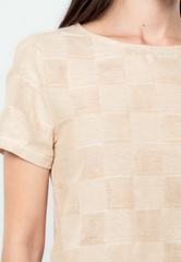 Elle Textured Cotton Boxy Top