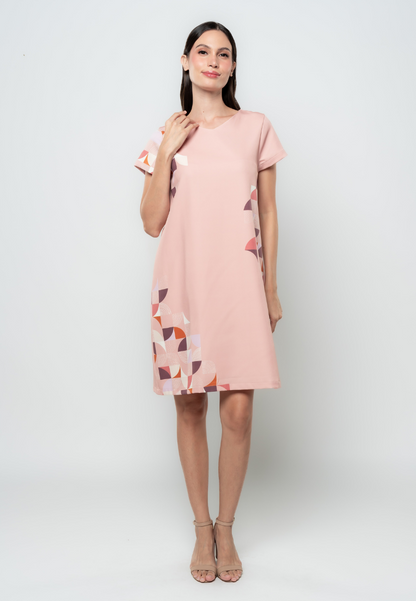 Shelly Abstract Graphic Shift Dress