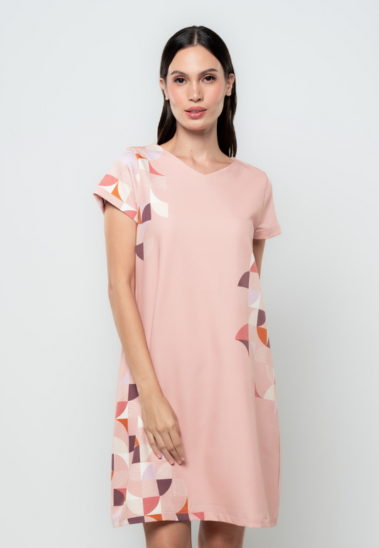 Shelly Abstract Graphic Shift Dress