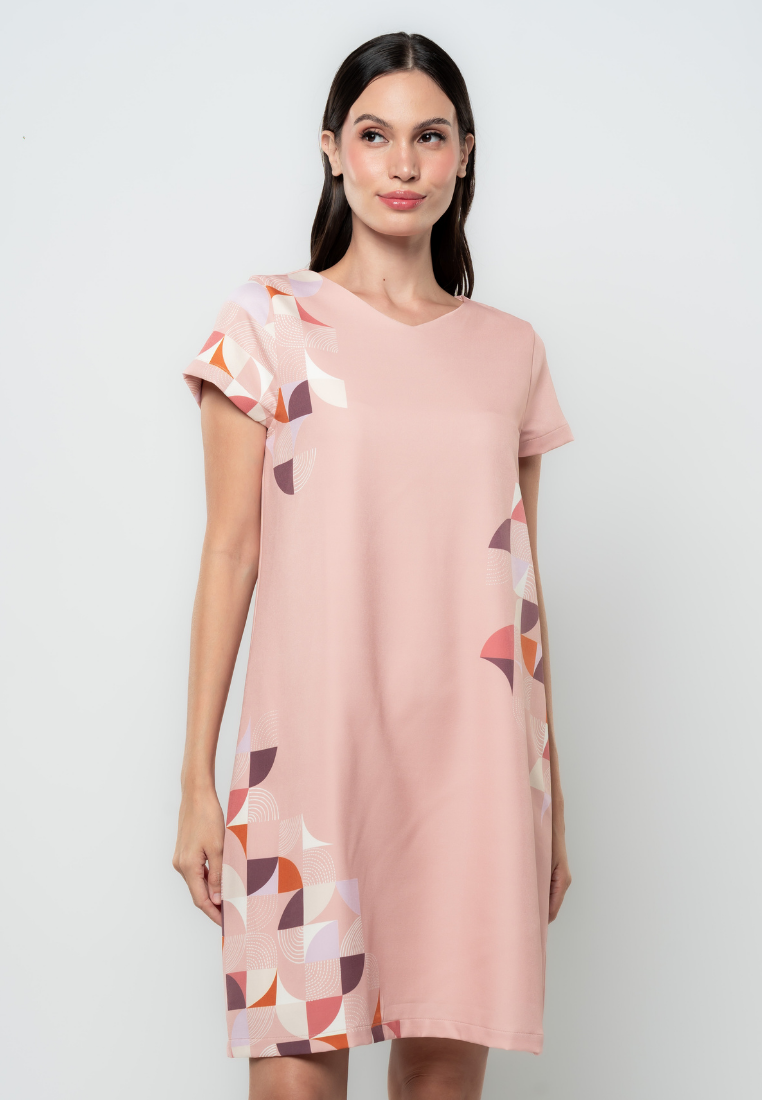 Shelly Abstract Graphic Shift Dress