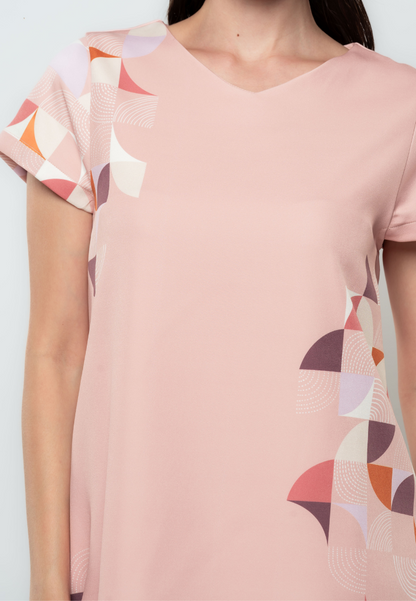 Shelly Abstract Graphic Shift Dress