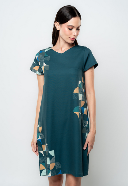 Shelly Abstract Graphic Shift Dress