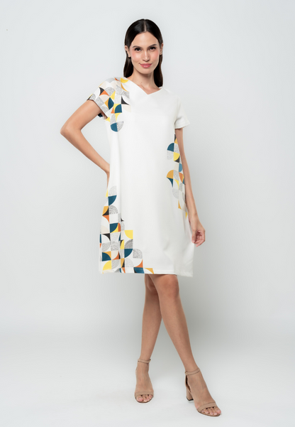 Shelly Abstract Graphic Shift Dress