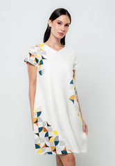 Shelly Abstract Graphic Shift Dress