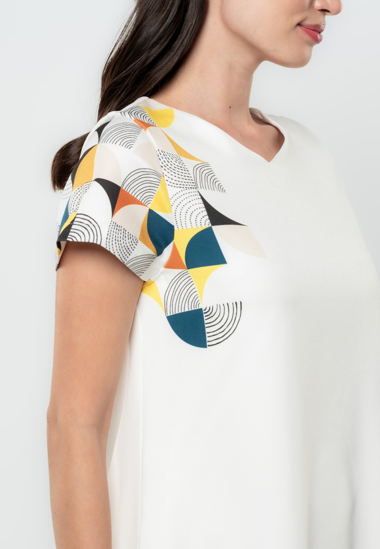 Shelly Abstract Graphic Shift Dress