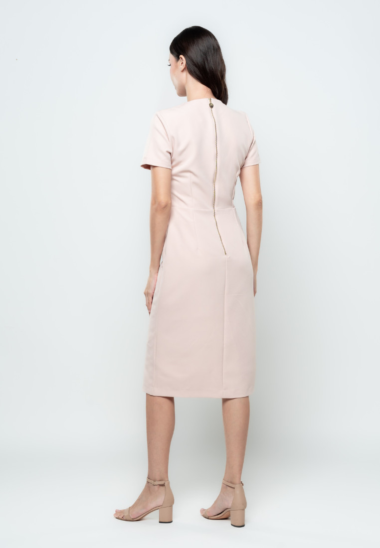 Sherry Pencil Cut Asymmetric Frill Dress