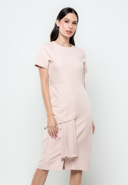 Sherry Pencil Cut Asymmetric Frill Dress