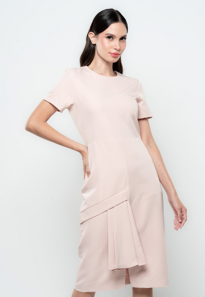 Sherry Pencil Cut Asymmetric Frill Dress