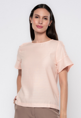 Haidee Jacquard Frilled Sleeves Top
