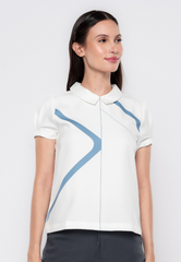 Sylvie Line Printed Collared Top