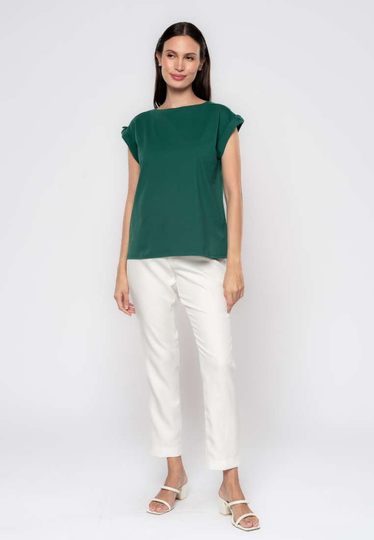 Saoirse Semi High Neck Plain T-shirt