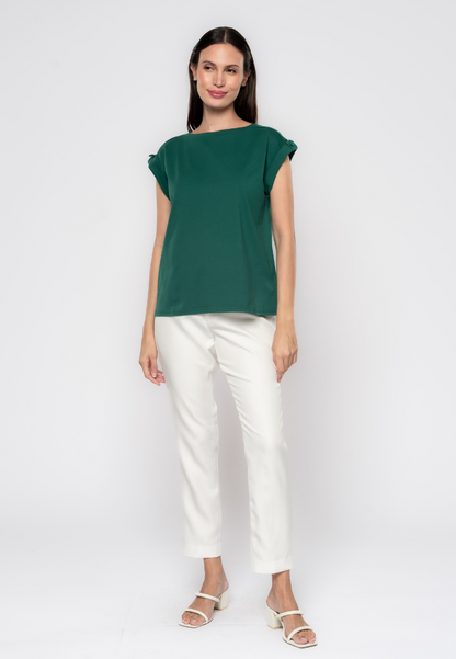 Saoirse Semi High Neck Plain T-shirt