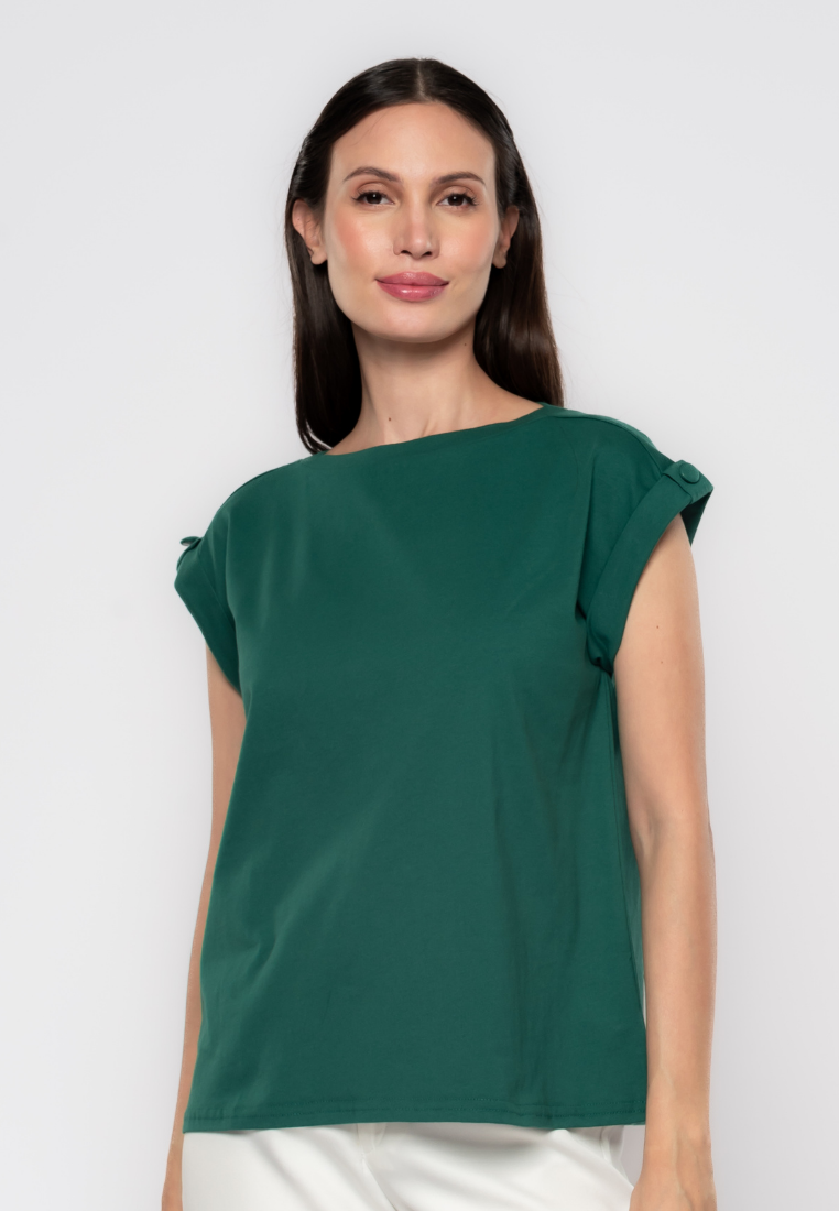 Saoirse Semi High Neck Plain T-shirt