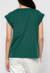 Saoirse Semi High Neck Plain T-shirt