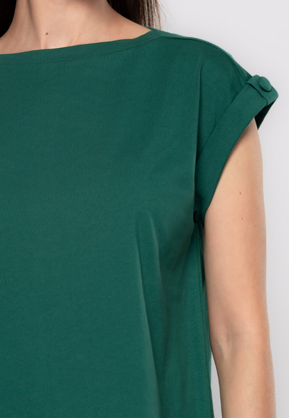 Saoirse Semi High Neck Plain T-shirt