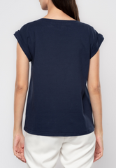 Saoirse Semi High Neck Plain T-shirt