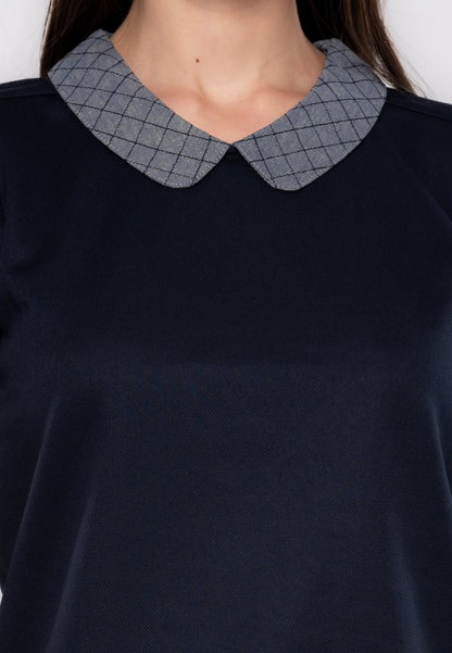 Rosalie With Criss Cross Peterpan Collar Top