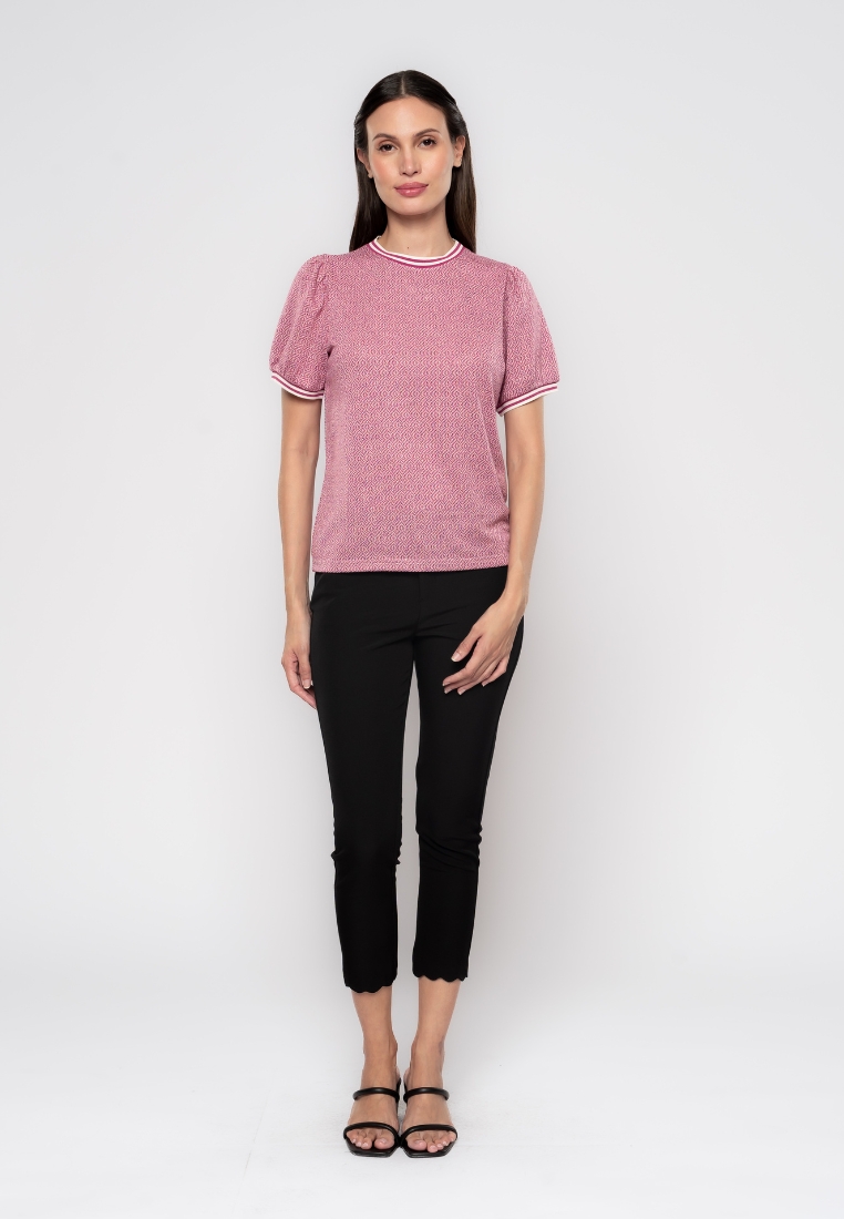 Emmeline Ribbed Patterned T-shirt