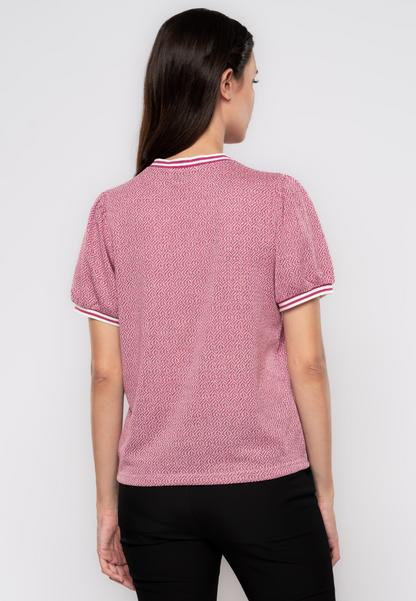 Emmeline Ribbed Patterned T-shirt