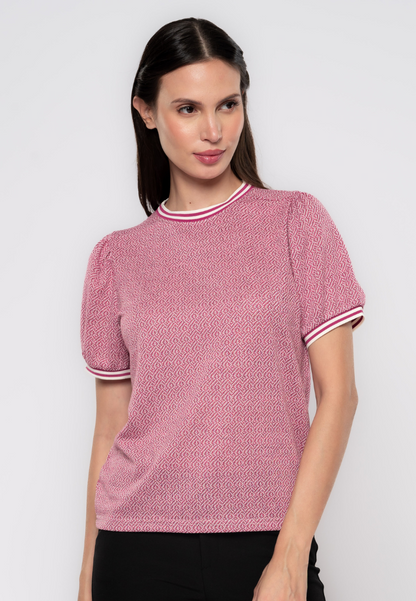 Emmeline Ribbed Patterned T-shirt