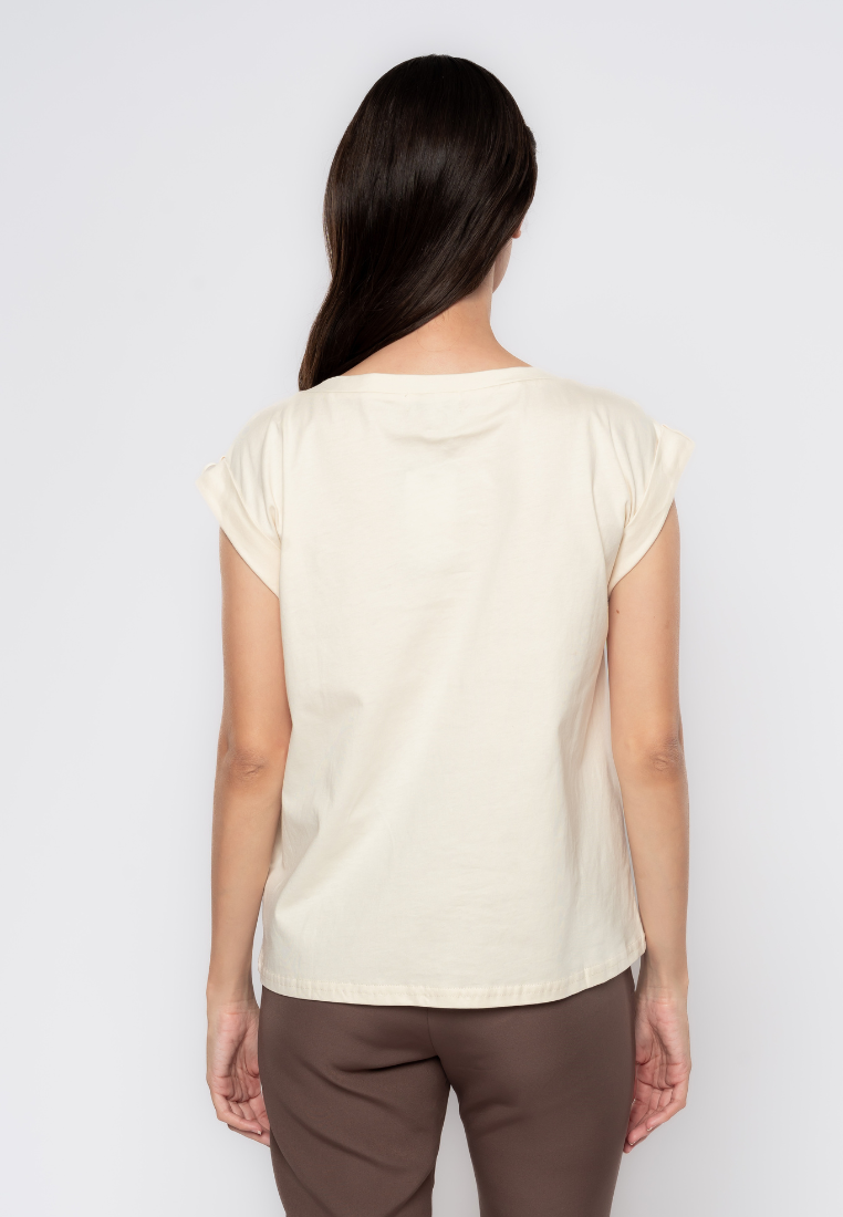 Saoirse Semi High Neck Plain T-shirt