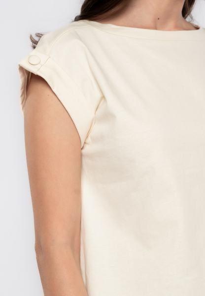 Saoirse Semi High Neck Plain T-shirt