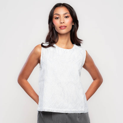 Apple & Eve Dawson Geometric Textured Lurex Sleeveless Top