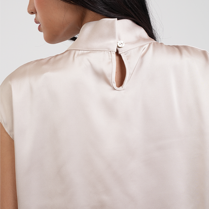 Apple & Eve Anastasia Twisted High Neck Satin Top