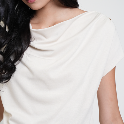 Apple & Eve  Martina Drape Neck Satin Blouse