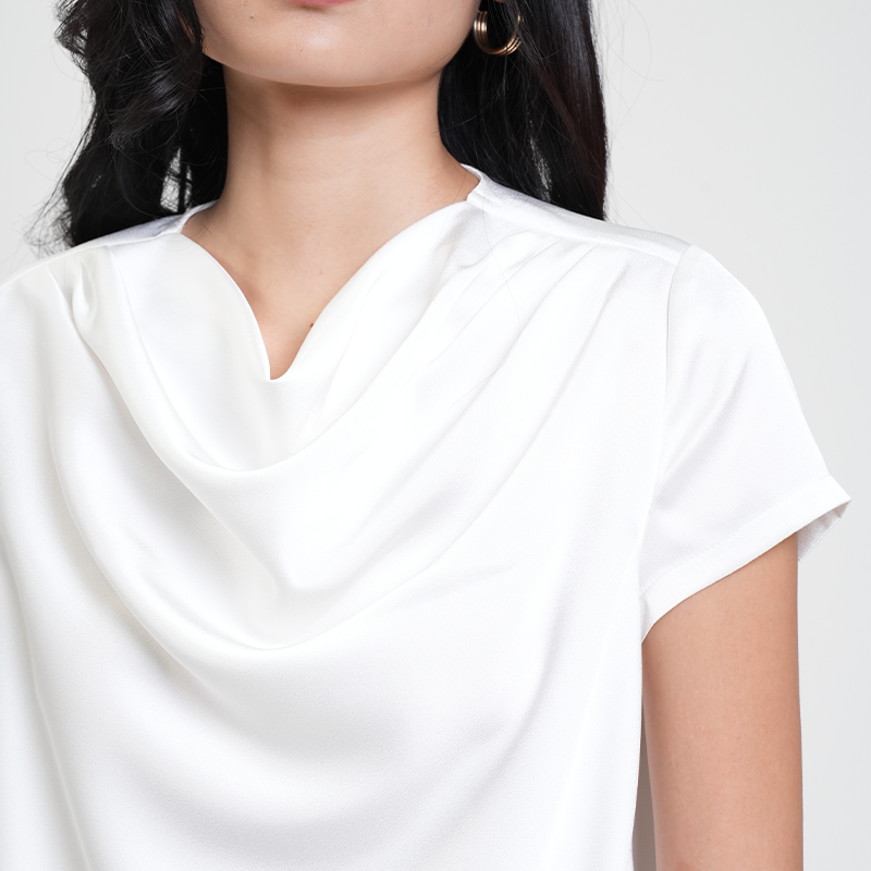 Apple & Eve  Martina Drape Neck Satin Blouse