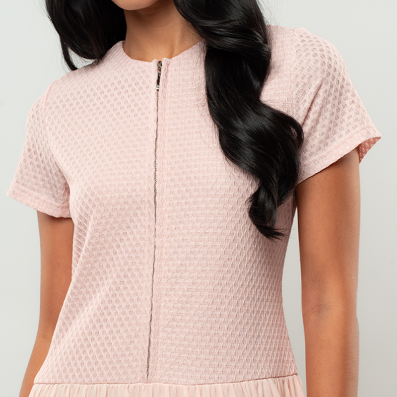 Apple & Eve Marielle Textured Dropwaist Midi Dress