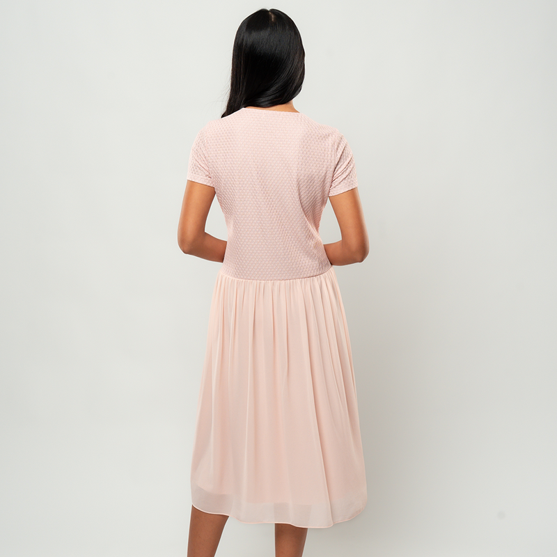 Apple & Eve Marielle Textured Dropwaist Midi Dress