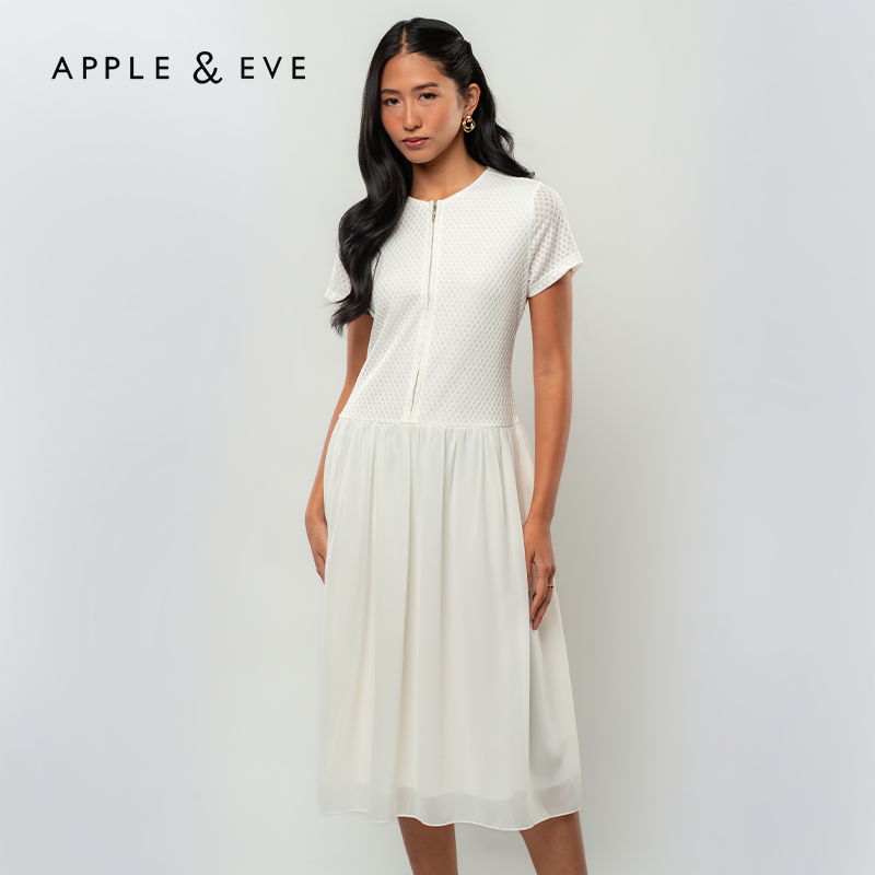 Apple & Eve Marielle Textured Dropwaist Midi Dress