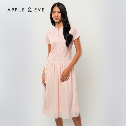 Apple & Eve Marielle Textured Dropwaist Midi Dress