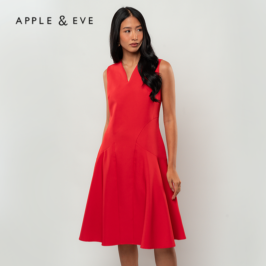 Apple & Eve Noa A-Line Dress with Notched V-Neck