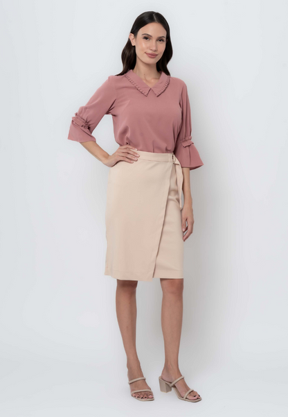 Pleat Detail Collared Blouse