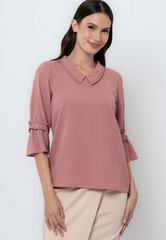 Pleat Detail Collared Blouse