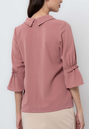 Pleat Detail Collared Blouse