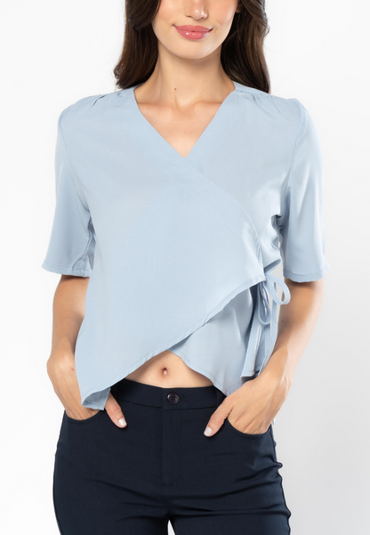 Asymmetric Wrap Blouse