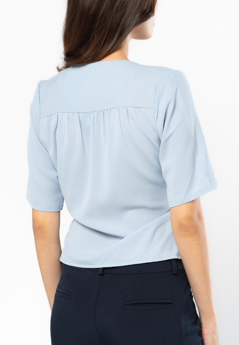 Asymmetric Wrap Blouse